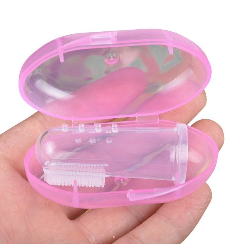 Brosse à dents à doigts de bébé transparente en silicone souple pour nourrissons ™