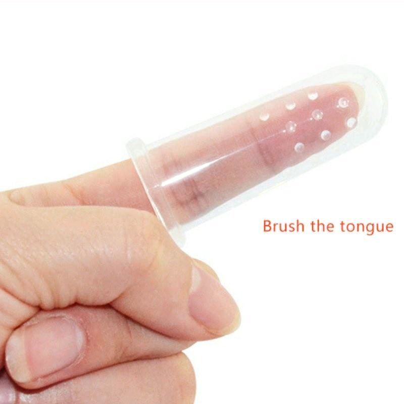 Brosse à dents à doigts de bébé transparente en silicone souple pour nourrissons ™