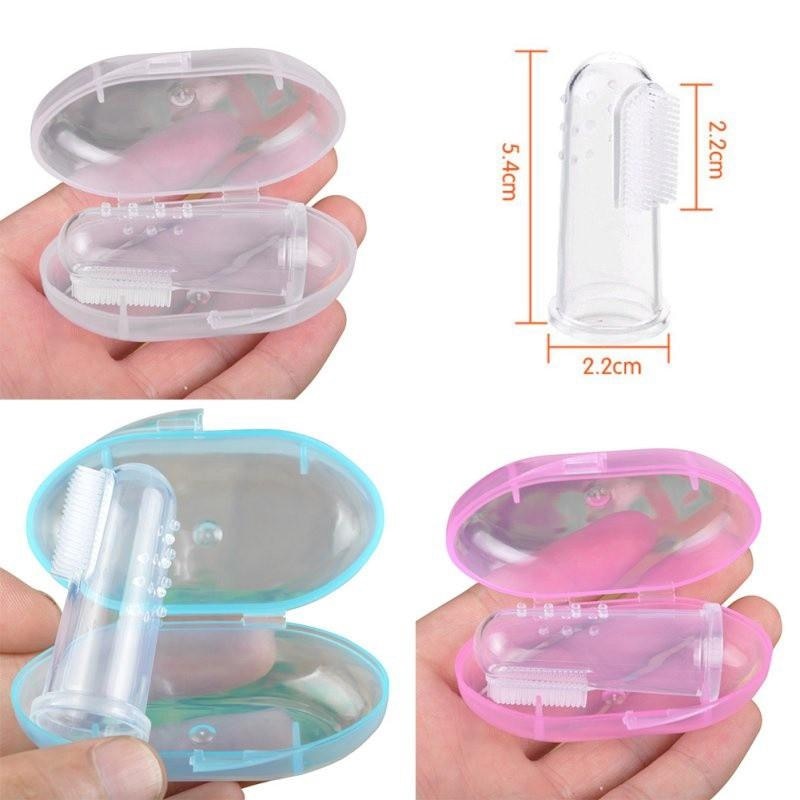 Brosse à dents à doigts de bébé transparente en silicone souple pour nourrissons ™