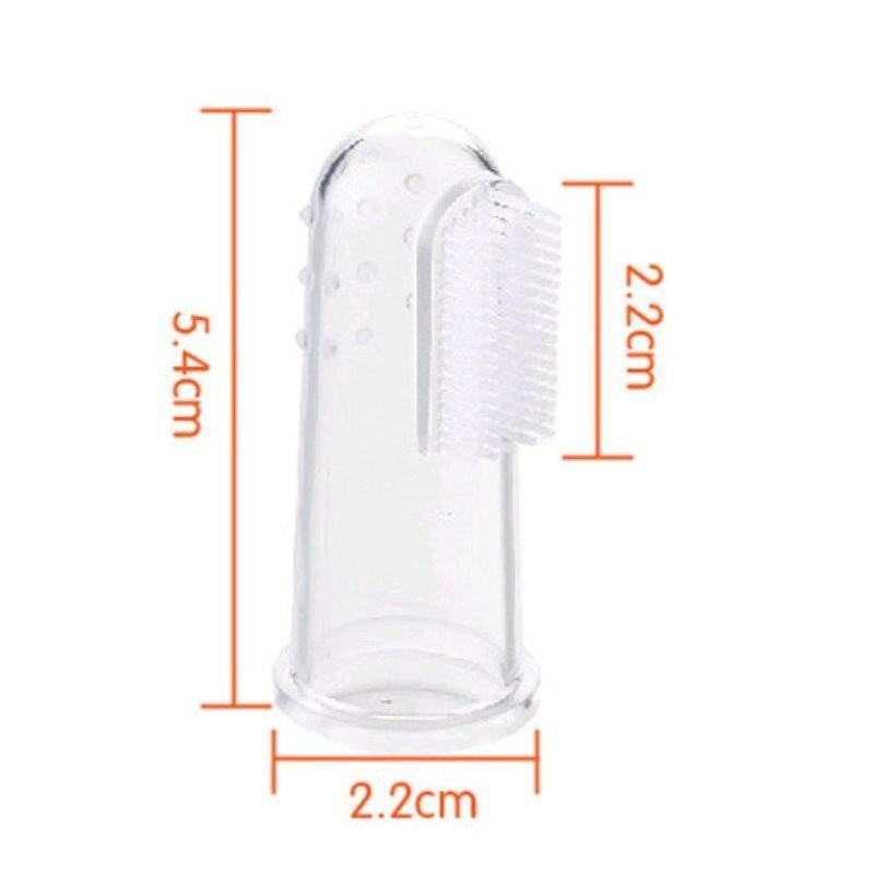 Brosse à dents à doigts de bébé transparente en silicone souple pour nourrissons ™