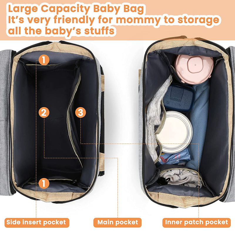 Sac allongé multi-fonction de maman à la mode pliant lit bébé de grande capacité ™