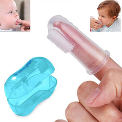 Brosse à dents à doigts de bébé transparente en silicone souple pour nourrissons ™