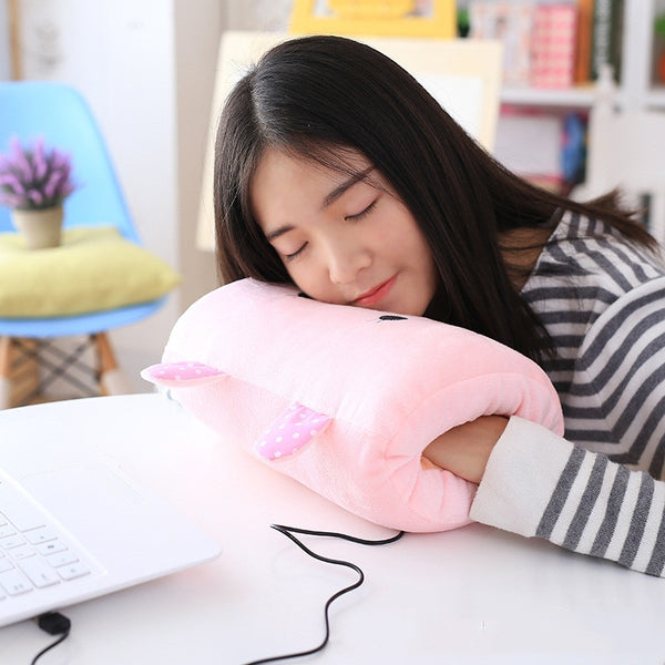 Coussin chauffant électrique USB pour les mains, coussin chauffant en peluche, motif dessin animé, pour bébé™