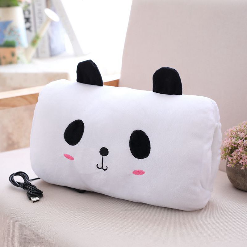 Coussin chauffant électrique USB pour les mains, coussin chauffant en peluche, motif dessin animé, pour bébé™