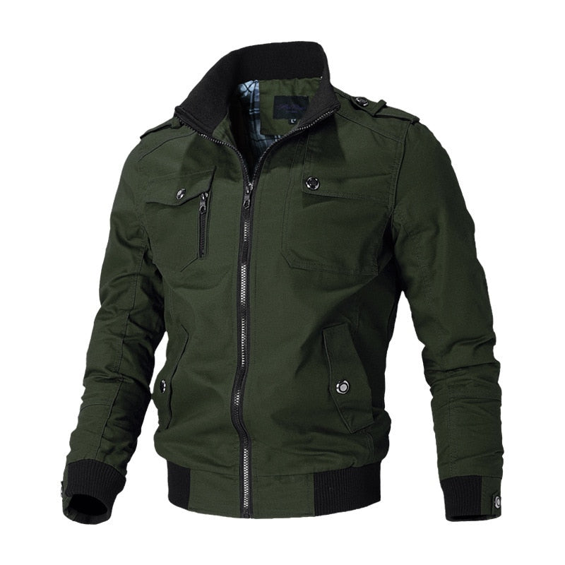 Veste Bomber coupe-vent décontractée pour homme, manteau à la mode, style militaire Slim™