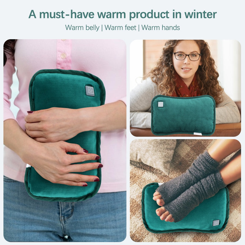 Chauffe-mains électrique USB en graphène, flanelle chauffante d'hiver, chaleur des pieds, sac chaud, gants d'oreiller réutilisables ™