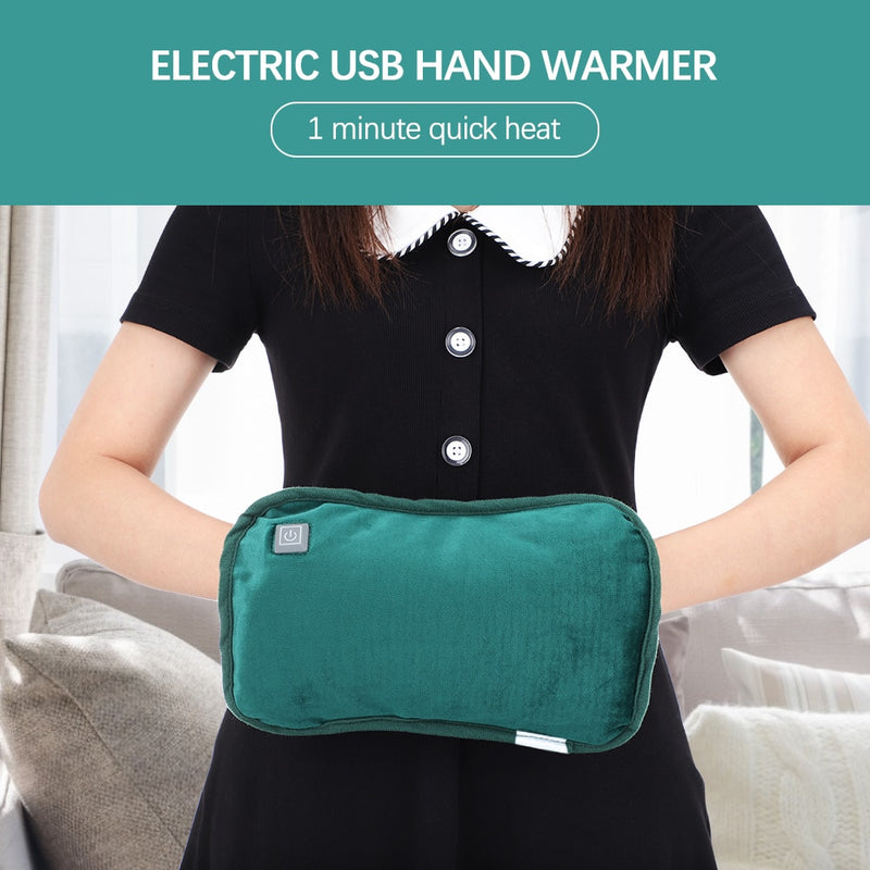 Chauffe-mains électrique USB en graphène, flanelle chauffante d'hiver, chaleur des pieds, sac chaud, gants d'oreiller réutilisables ™